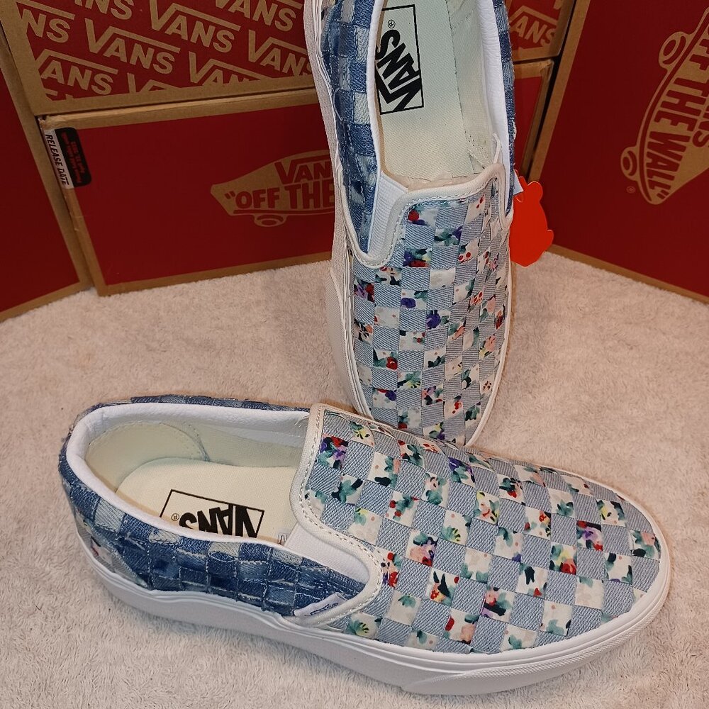 Vans Men's 6.5/Women's 8 Slip On Stacked Woven Floral Platform Shoes VN0A7Q5BB12 - Picture 3 of 12